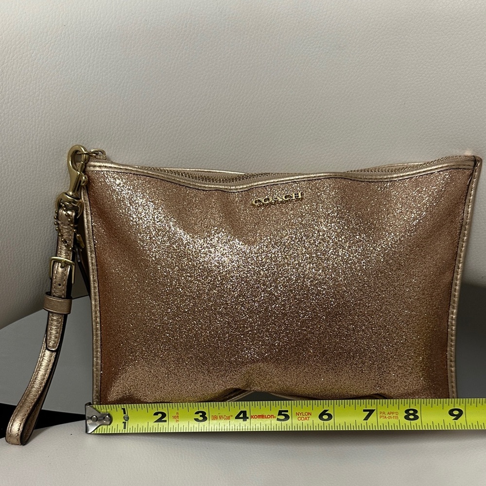 Coach Metallic Gold Wristlet Clutch, so pretty. Be Holiday Party Ready with this